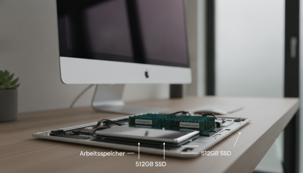 Arbeitsspeicher und 512 SSD im Apple Mac Arbeitsspeicher und 512 SSD im Apple Mac